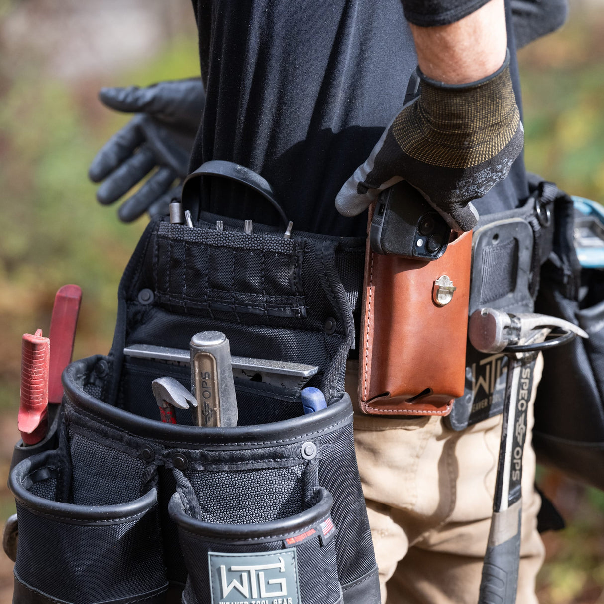 Leather Clip-On Cell Phone Holder