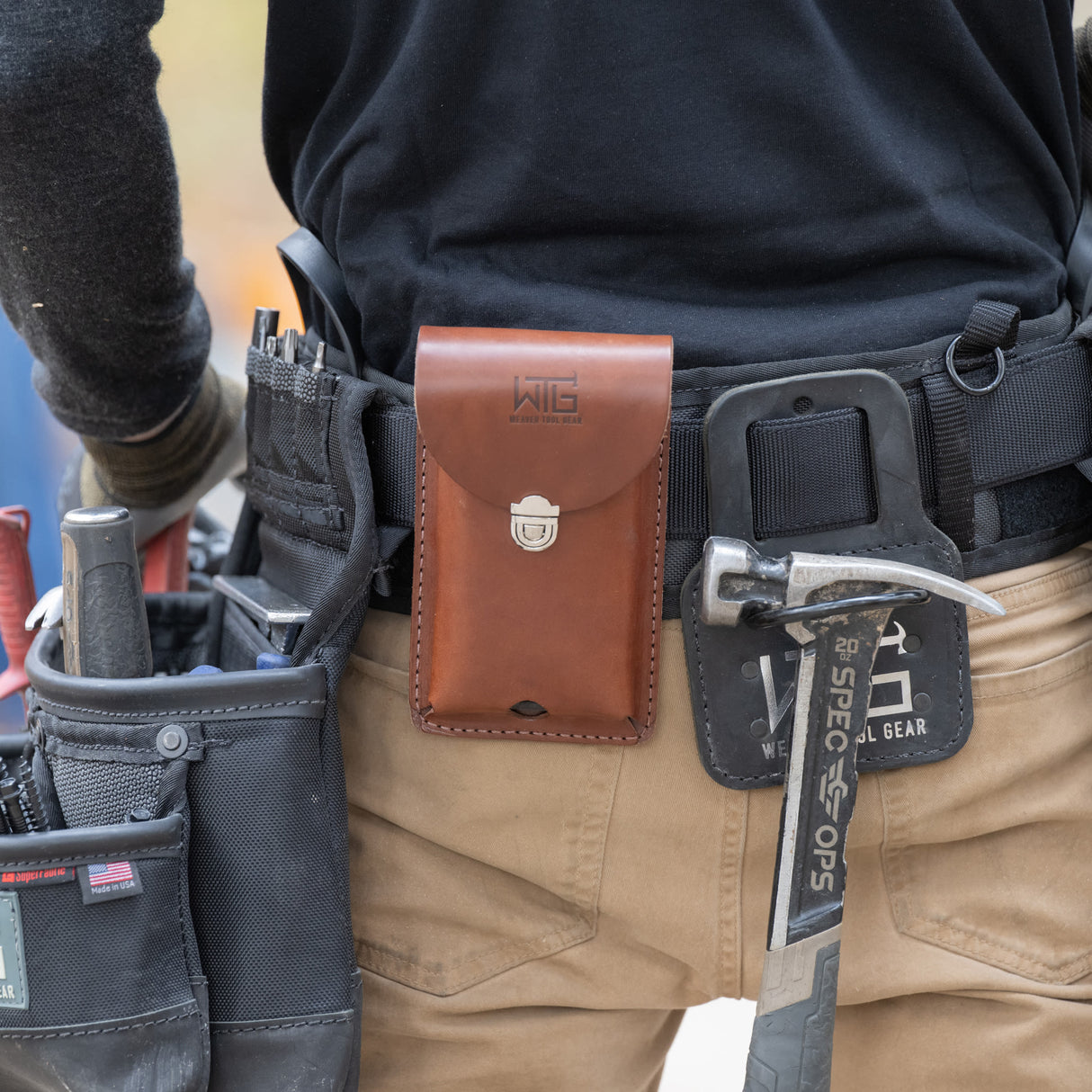 Leather Clip-On Cell Phone Holder