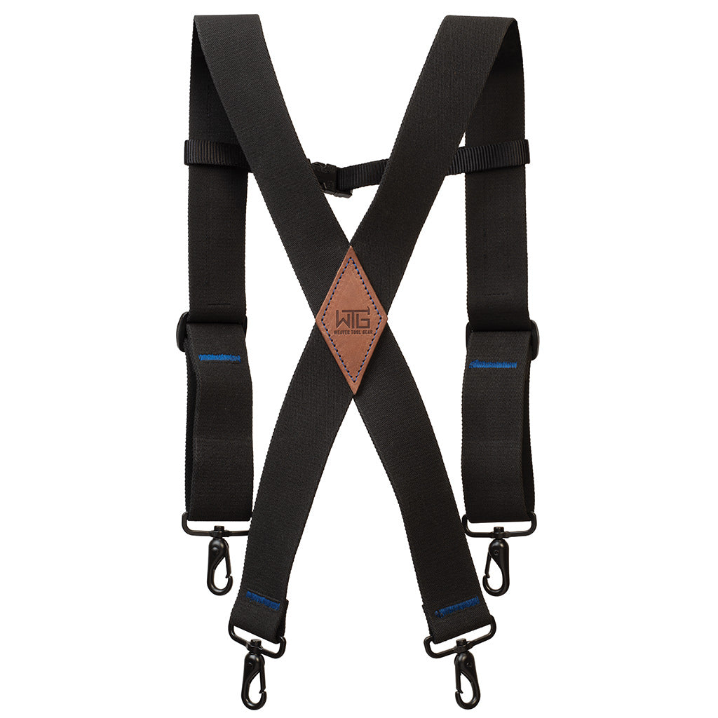 2" Elastic Suspenders, Black 